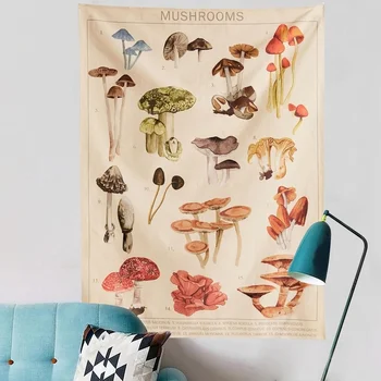Ретро Гъби гоблен, Подвесная плат, растения за украса на дома, фон, Прикроватное одеяло, модни гоблени