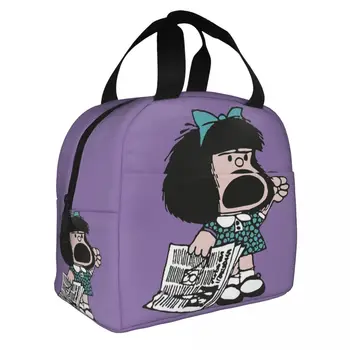 Mafalda Протести Срещу Изолирана Чанта За Обяд С Голям Капацитет Сладък Кавайный Cartoony Контейнер За Храна Чанта-Хладилник Мъкна Lunch Box Beach Travel