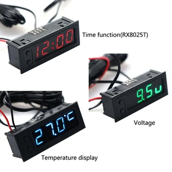 Многофункционална регулируема автомобилни часовници с светящимся термометър 