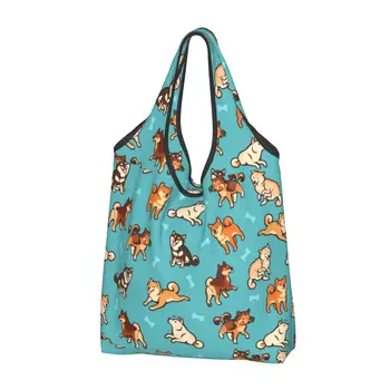 Множество скъпа пазарска чанта за кучета порода Shiba-ин, дамски чанти-тоут, преносими Японски чанти за пазаруване на продукти за домашни любимци.