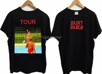 Търговска марка на Saint Pablo Tour Kim K Tennis Тениска С къс ръкав от Kanye West S-2Xl