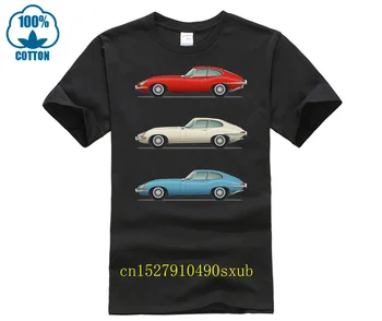 Jaguar e-type с фиксирана глава, червена, бяла и синя тениска на Стив Селскостопанска Кларк, мъжка тениска за автомобила, дрехи за мото