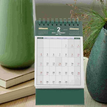 Зелен настолен календар на 2023-2024 години: месечен график вставаний за дома и офиса