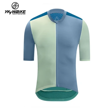 YKYW Мъжка велосипедна фланелка Лятна тениска с къс ръкав Pro Team Пътен под наем Джърси Планински велосипед МТВ Облекло Бързосъхнеща Майо