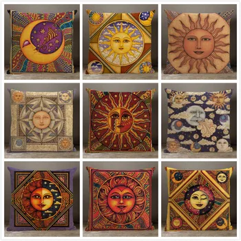 Популярната аниме фреска на Бога на Слънцето в лунна стил, хубава квадратна калъфка за възглавница от памук и лен, креативна Персонални Уникална калъфка