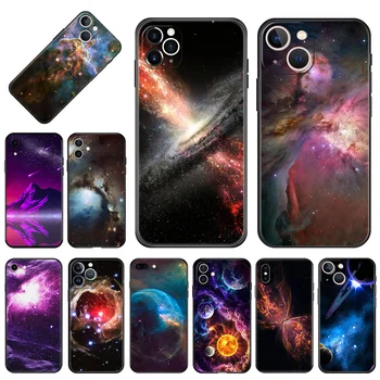 Меки Калъфи За мобилни Телефони iPhone 15Pro 14 13 Pro Max 12 11 Mini 7 8 15 Plus SE XS X XR Неяснота на Звездното Небе и Космоса Черен Матов Калъф