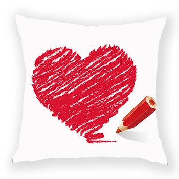 Любовта Червена Калъфка Подарък за Свети Валентин на Английски език Калъфка Устните Една Стрела В Сърцето Начало Декор Легло Калъфка
