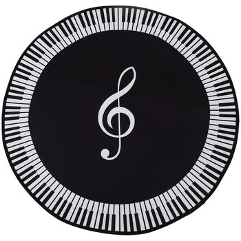 Нов килим на Музикален символ на Клавиш от пиано Черно-Бял Кръгъл килим Нескользящий подложка за дома Подложка за спалня Декорация на пода