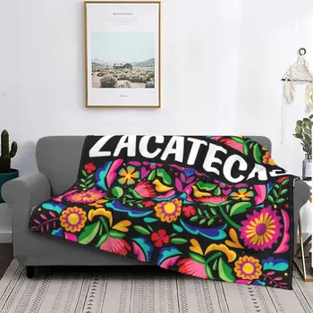 Сакатекас Мексико, Покривки за мексиканския цвете, Фланелевое покривки с 3D принтом Fiesta, Леко Тънката Покривка за спално бельо, килимче за дивана