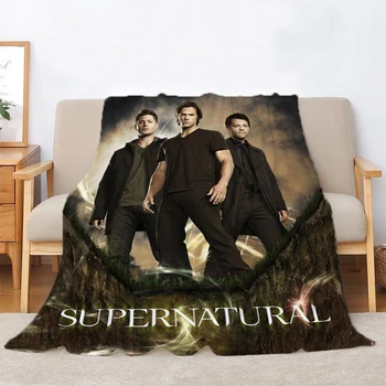 Supernatural присъединете се към лова, накиньте одеяло за зимата, двуспальное покривки, пухкави, меки завивки, разтегателен диван, топло лукс оверсайз