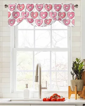 Ден на Свети Валентин, душ Завеса на прозореца на точки за любов, хол, Кухненски шкаф, Окачен балдахин, корниз, Джобен балдахин