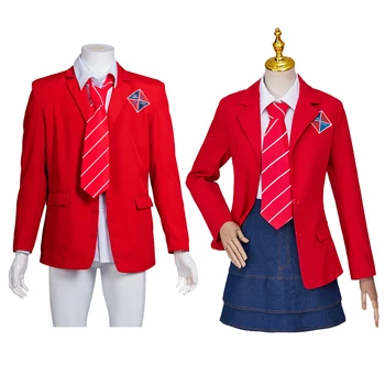 Комплект червени форми гимназист тук за cosplay Rebelde, костюм JK, комплект дрехи за парти в чест на Хелоуин
