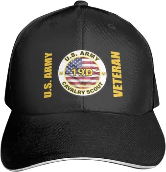Регулируема бейзболна шапка Mos 19d Cavalry Скаут премиум-клас армията на САЩ за мъже и жени - Спорт на открито, защита от слънцето