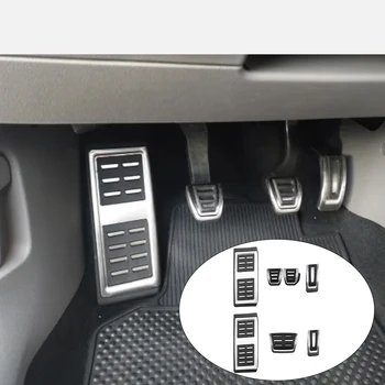 Автомобилни педали LHD за Volkswagen VW Polo 2017 - 2022, защитни облицовки на педала автоматично на газ и спирачки от неръждаема стомана, капак