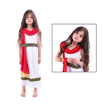Детски костюм на древногръцката богиня в римски стил за момичета, костюм на египетския фараон за cosplay, с костюм за ролеви игри