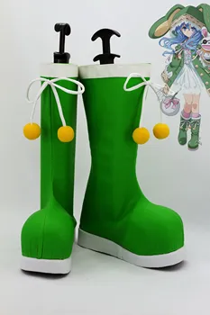 СРЕЩА С ЖИВ Химэкава Йошино/обувки за cosplay, зелени обувки ръчна изработка