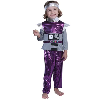 Сценична облекло робот за деца, подпори за механични танци, костюми за момчета и момичета, риза за ролеви игри на Хелоуин, панталони, облекло