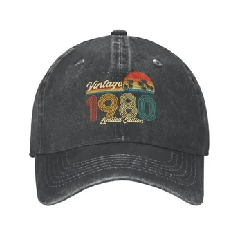 Бейзболна шапка от памук в стил пънк Реколта 1980 г., лимитирана серия дамски Мъжки Дишаща 43 Година, подарък за 40-ия рожден Ден, шапка, за баща, представянето на