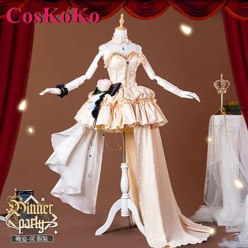 CosKoKo Lumine Cosplay, аниме игра, Костюм Genshin Impact, Официална вечеря, Страхотно сладко вечерна рокля, Дрехи за ролеви игри на Хелоуин.