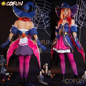 Играта COFUN LOL Мис Фортуна Cosplay костюм за Хелоуин Костюми за партита Женствена рокля в стил аниме