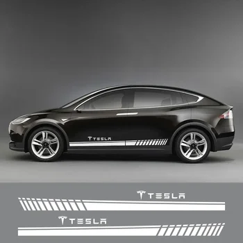 Довършителни страничната поли шарени, декоративни стикери, Външни Аксесоари за автомобил Tesla Model 3 Y S X, етикети на талията, кола
