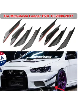За Mitsubishi Lancer EVO 10 2008-2017, Сплитер на предната броня, Canard Valence, спойлер за устни, дифузер, Универсални Аксесоари за автомобили