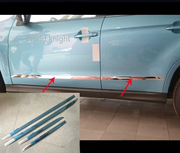 Автомобилен стайлинг за Mitsubishi ASX 2013 2014 2015 Довършителни тяло от неръждаема стомана, Дръжки на лигавицата на Страничната формоване на купето Апликации за серпентина 4шт