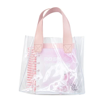 училищните килими universitaria, сладка розова прозрачна чанта от PVC за момичета, водоустойчива чанта за съхранение на изпитните тетрадки, студентски учебни чанти