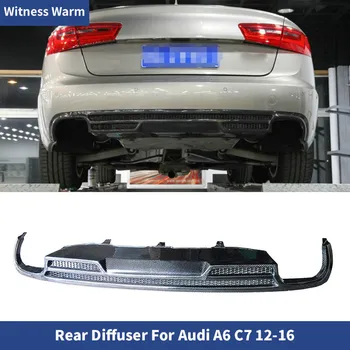 Дифузер за устни задната броня на A6 с четири изхода на отработените газове за Audi A6 C7 Стандартна броня 2012-2016 Авто бодикит
