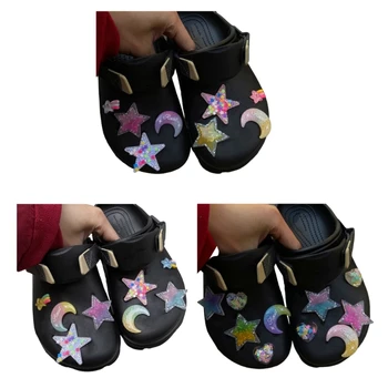 Направи си САМ Звезда Луната Обтегач За Обувки Закачане на Аксесоари за Обувки Пещера Цветни Сменяеми Катарами За Обувки, Модни Бижута За Обувки