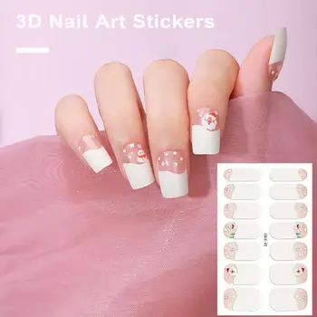 Модерни стикери за дизайн на ноктите Лек набор от 3D стикери за нокти Бързо стикер за коледен маникюр с ръце за по-удобно просто маникюр