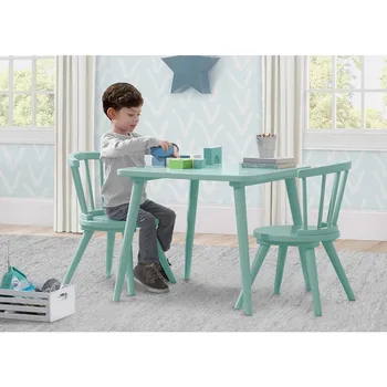 Игрална маса и столове за домашно обучение за деца, маса за четене и стол набор от домашни задачи, и много друго, детски дървен кабинет