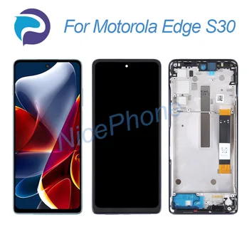 за Motorola Edge S30 LCD екран + Сензорен Дисплей, Дигитайзер, 2460*1080 XT2175-2 За Мото Edge S30 LCD дисплей