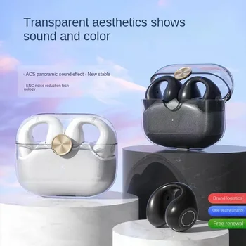 Слушалки, Bluetooth 5.3 с костна проводимост, обеци, безжични слушалки, водоустойчиви слушалки, спортни слушалки TWS, ухото на куката с микрофон