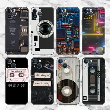 Черен Мек Калъф за Apple iPhone 13 14 12 11 Pro Max mini 7 8 6 6S Plus XR XS X Max Калъф за Мобилен Телефон в стил Ретро С Винтажной Камера