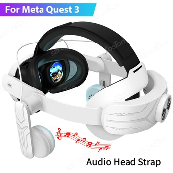 Каишка за главата за слушалки Meta Quest 3, удобен прическа от гъби, по-Добро възпроизвеждане на звука, Регулируема лента за глава за аксесоари Quest 3 VR.
