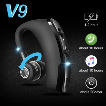 Слушалки V9 5.0 Bluetooth-съвместими Слушалки Хендсфри Безжична Слушалка с микрофон Спортни Слушалки за Iphone Samsung