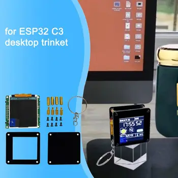 За ESP32C3 1,44-Инчов LCD дисплей Настолен Малък Медальон С Декорации SPI Портативен Преносим Мини-телевизор с екран Lvgl Spaceman ST7735 R3O3