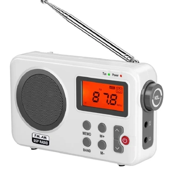Антена Цифрово радио-AM/FM Преносимо радио с LCD дисплей Будилник Високоговорител за дома на открито