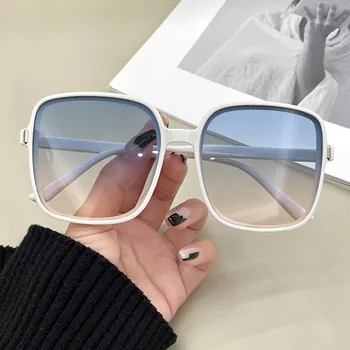 Слънчеви очила за оризови нокти наклон цвят моден тренд за мъже и жени голяма дограма вдлъбната форма на UV защитни слънчеви очила