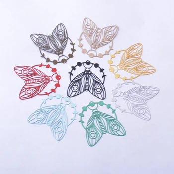 30шт AB7436, Рисувани мед Окачване-нощни пеперуди, Окачване, Бижута, обеци със собствените си ръце
