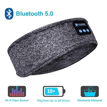 Bluetooth-съвместими Безжични стерео слушалки 5.0, маска за сън, възможност за почивка в пътуване, превръзка на очите, Мека музикална слушалки за очите