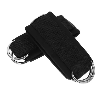 Въжета по глезените VORCOOL, меки белезници на глезените с D-образен пръстен за тренировки във фитнеса, cable симулатори за упражнения за крака с чанта за носене (черен)