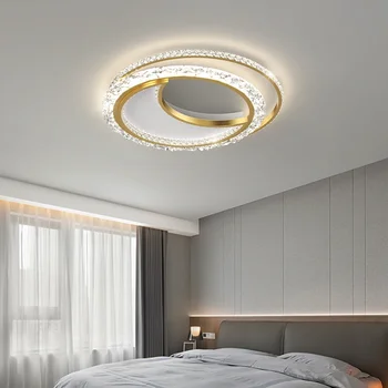 Модерен минималистичен Акрилни Тавана лампа, led Кръгли Полилеи с домашна атмосфера мода, Творчески лампа за спалня в скандинавски стил