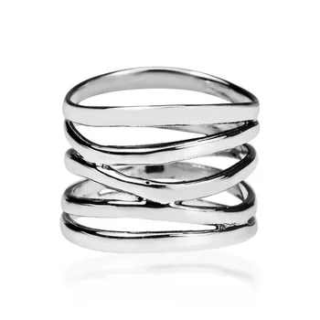 Прости Луксозни пръстен е сребърен цвят за жени, модни брачни халки от канап с метална инкрустация, бижута за годеж