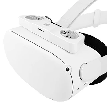 Маска за циркулация на въздуха с два вентилатор за Oculus Quest 2 Активен въздушен вентилатор Без замъгляване Лицето интерфейс Тампон за лице Аксесоари за виртуална реалност