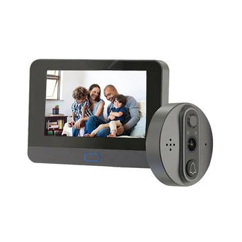 1 комплект Безжични видео домофон на Hristo звънчева Камера 1080P Умен Дом Цифрова Шпионка, За да Видите Врати Door Viewer