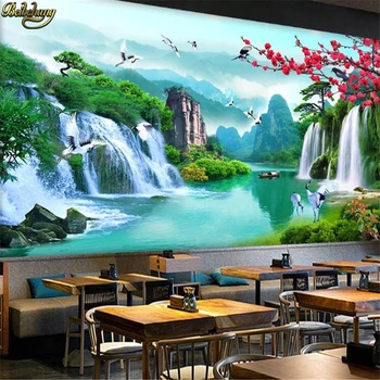тапет с водопад бейбехан пейзаж на стената в спалнята снимка на поръчка 3d стенопис тапети и модерни тапети Арт-на фона на тапети