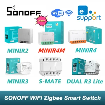 SONOFF MINIR4M Wifi Smart Switch Matter Съвместим безжичен контролер Универсален прекъсвач Чрез Алекса Google Home Гласово управление