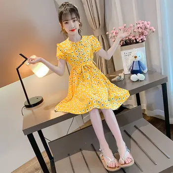 Детски рокли за момичета 2023, лятна нови дрехи за партита от 2 до 12 години, рокля на принцеса с цветя за момичета на бала, на Корейското детско парти за деца